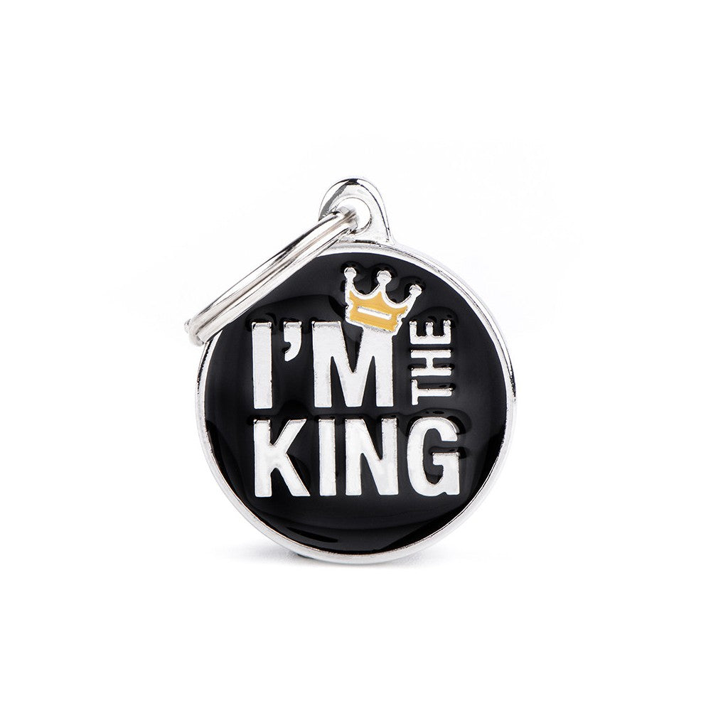 Medaglietta per cani personalizzabile con scritta THE KING