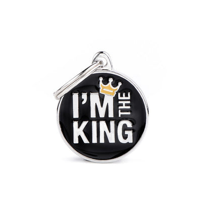 Medaglietta per cani personalizzabile con scritta THE KING