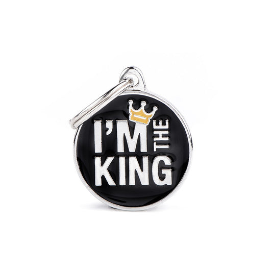 Medaglietta per cani personalizzabile con scritta THE KING