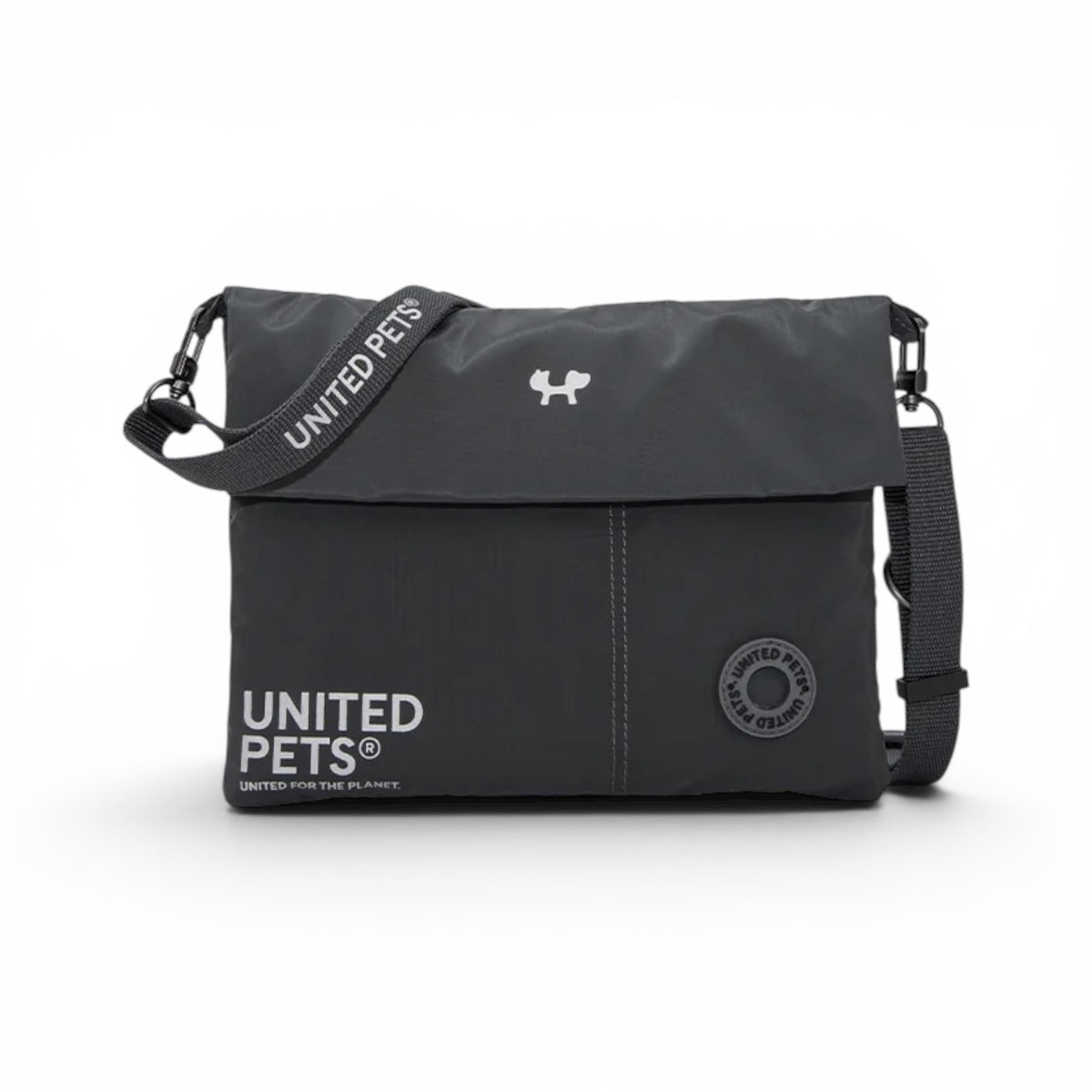 City Bag Citylife United Pets nera – borsa da passeggio per cani con tasca portasacchetti e chiusura magnetica