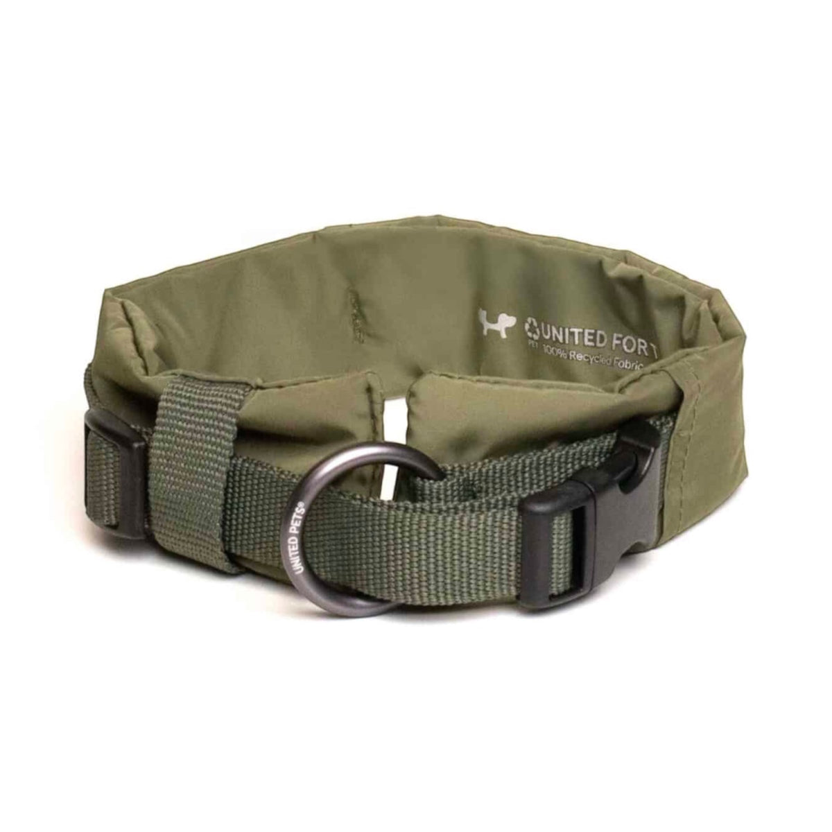 Collare Soft CityLife United Pets nella variante verde, con imbottitura e anello per il guinzaglio