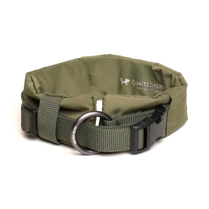 Collare Soft CityLife United Pets nella variante verde, con imbottitura e anello per il guinzaglio
