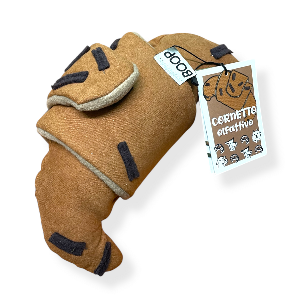Cornetto Brioche Olfattivo per cani – gioco artigianale in tessuto, difficoltà regolabile, Made in Italy | Boop The Snoot