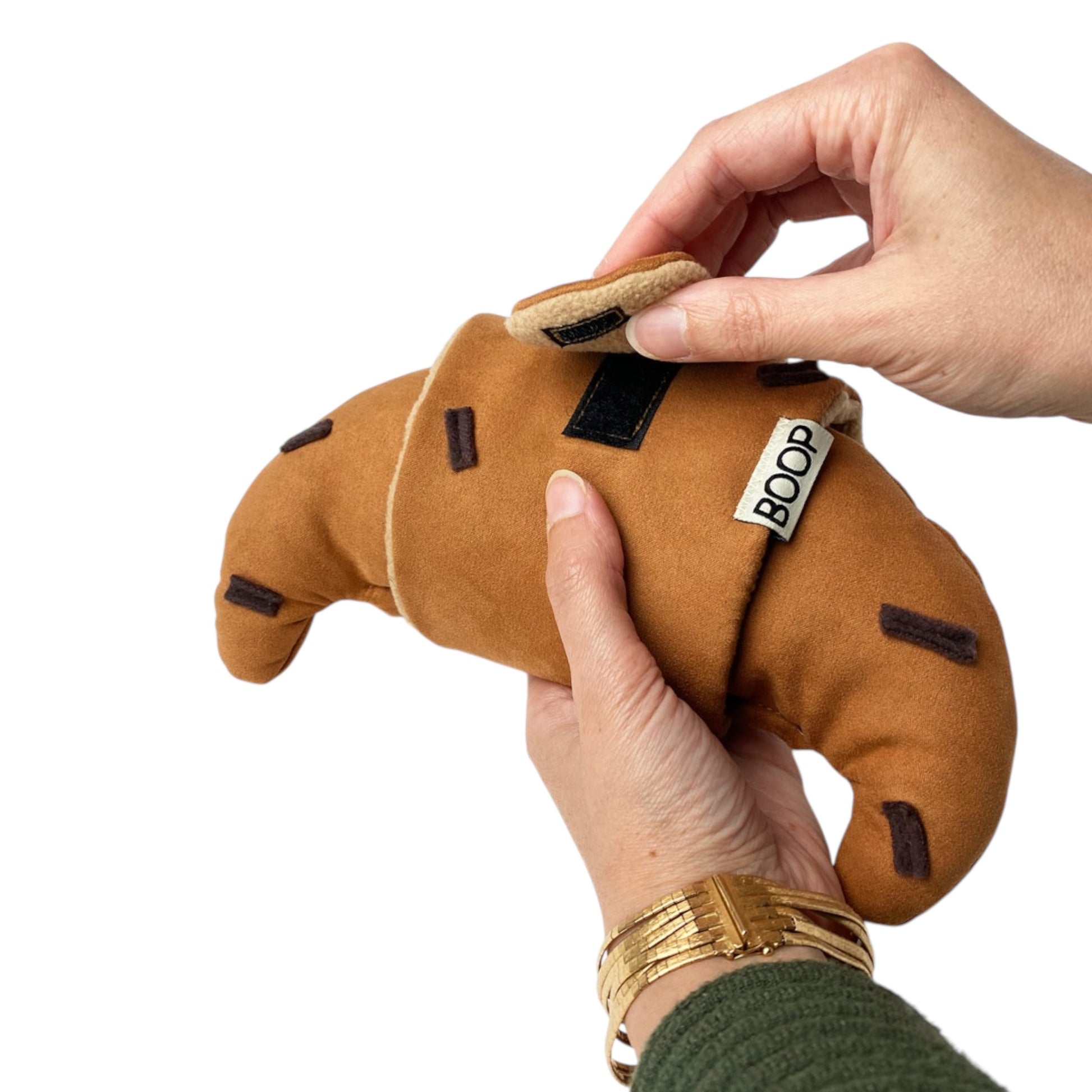 Chiusura velcro Cornetto Brioche Olfattivo per cani – gioco artigianale in tessuto, difficoltà regolabile, Made in Italy | Boop The Snoot