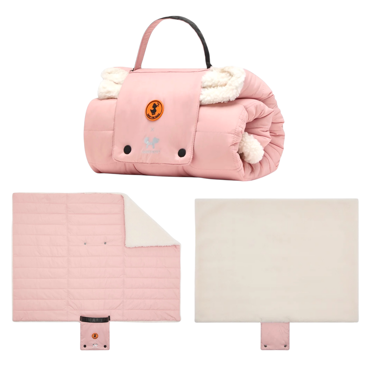 Stuoia imbottita portatile per cani ripiegata - Cozy Save The Duck