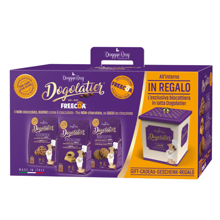 Box degustazione Dogolatier con biscottiera in latta in omaggio - DoggyeBag