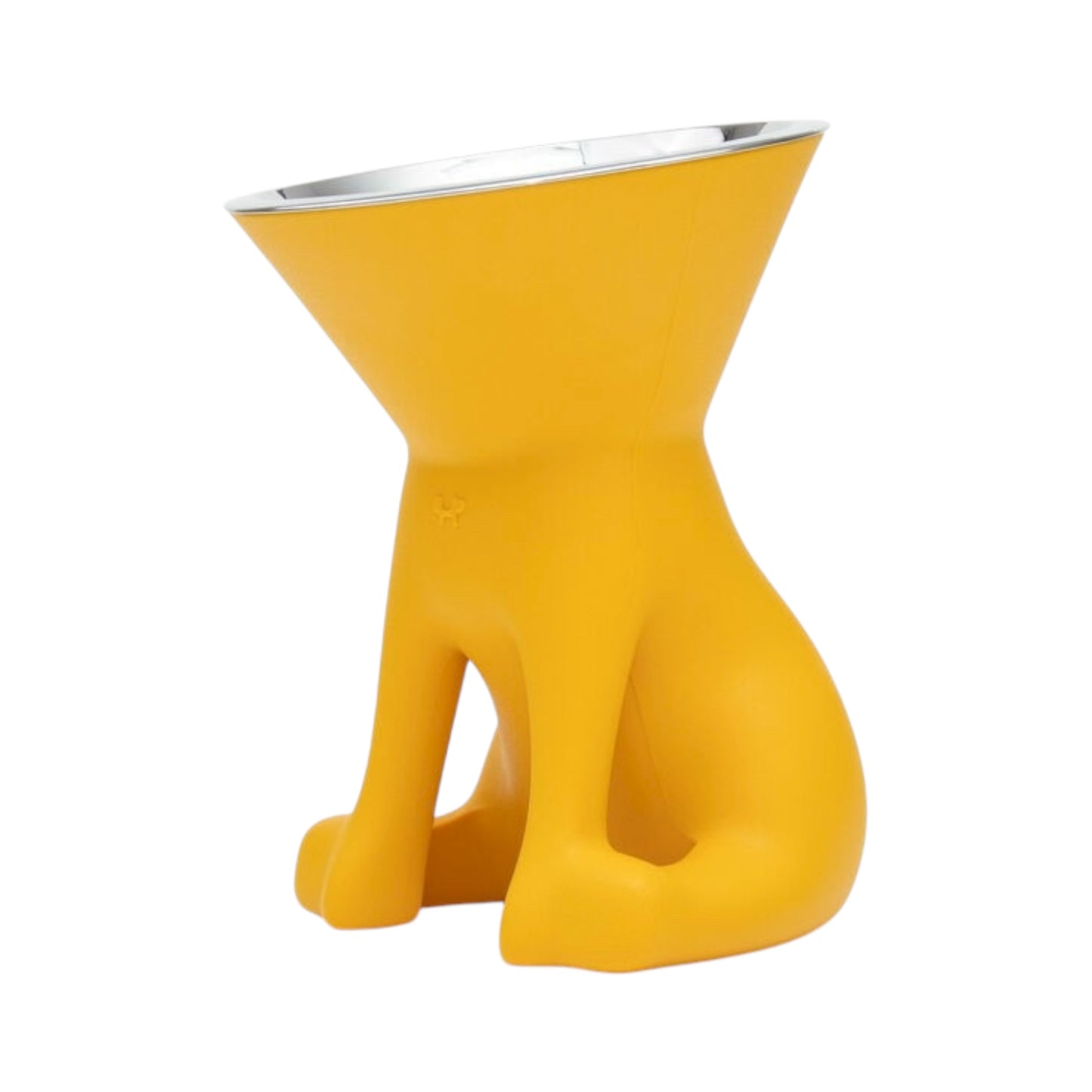 Ciotola rialzata Elizabeth colore Giallo – cane grossa taglia, acciaio inox, Made in Italy