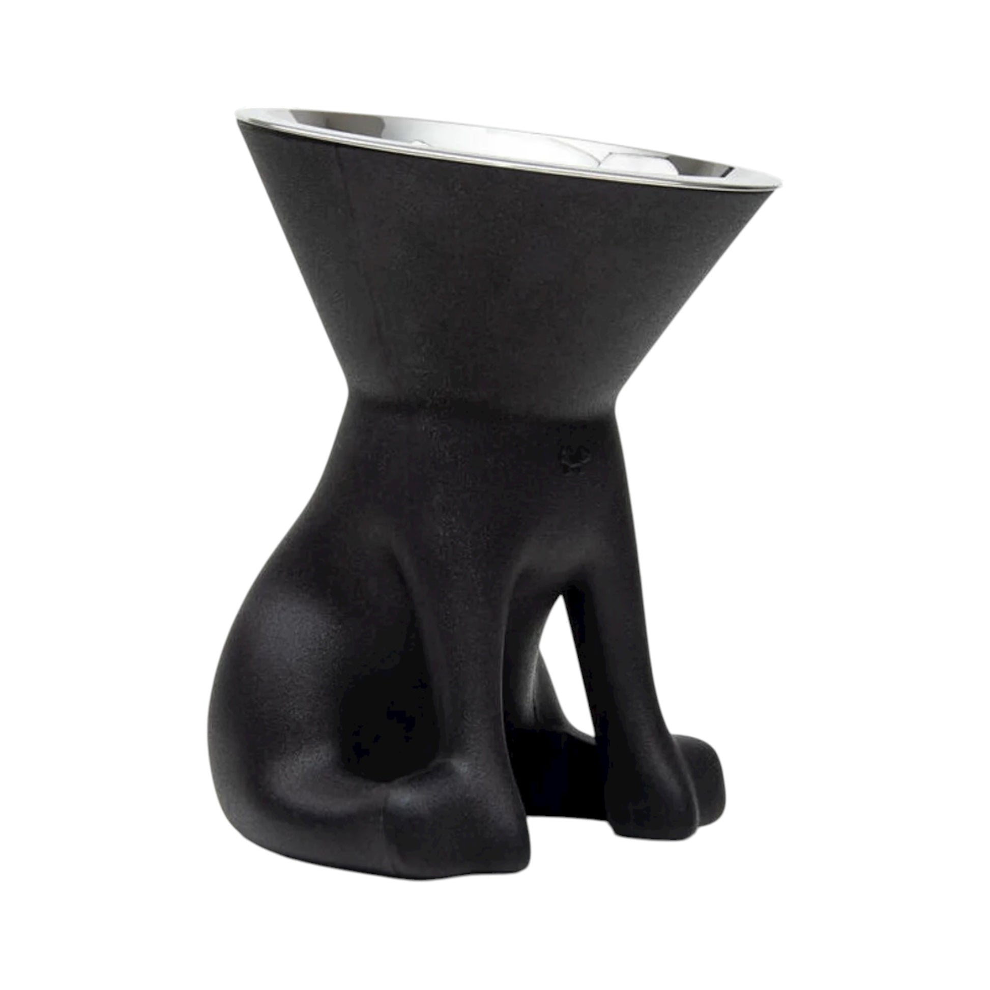 Ciotola rialzata Elizabeth colore nero – cane grossa taglia, acciaio inox, Made in Italy