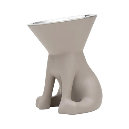 Ciotola rialzata Elizabeth colore tortora – cane grossa taglia, acciaio inox, Made in Italy