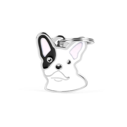 Medaglietta Friends Bulldog Francese Bianco e Nero con finitura artigianale - MyFamily
