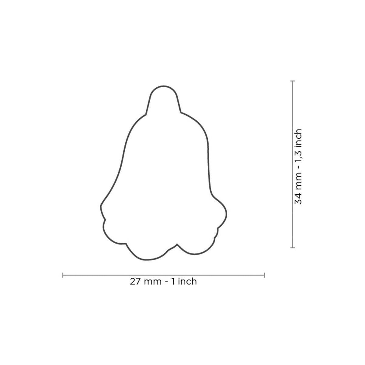 Misure della medaglietta Ghostie a forma di fantasma