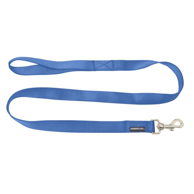 Guinzaglio fisso in nylon 120 cm per cani azzurro - guinzaglio passeggiata PERROS LIFE
