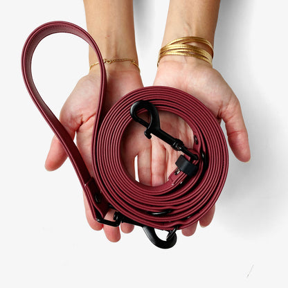 Guinzaglio da addestramento in silicone colore Merlot – regolabile 110-180 cm, Made in Italy | Boop The Snoot
