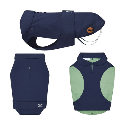 Impermeabile 2 in 1 con imbottitura staccabile variante blu navy - Impermeabile Save The Duck