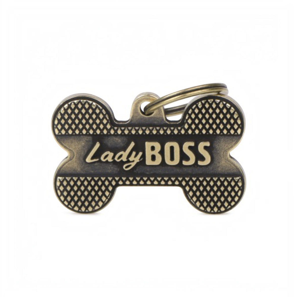 Medaglietta Lady Boss in ottone inglese da personalizzare per il collare del cane - Lady Boss MyFamily