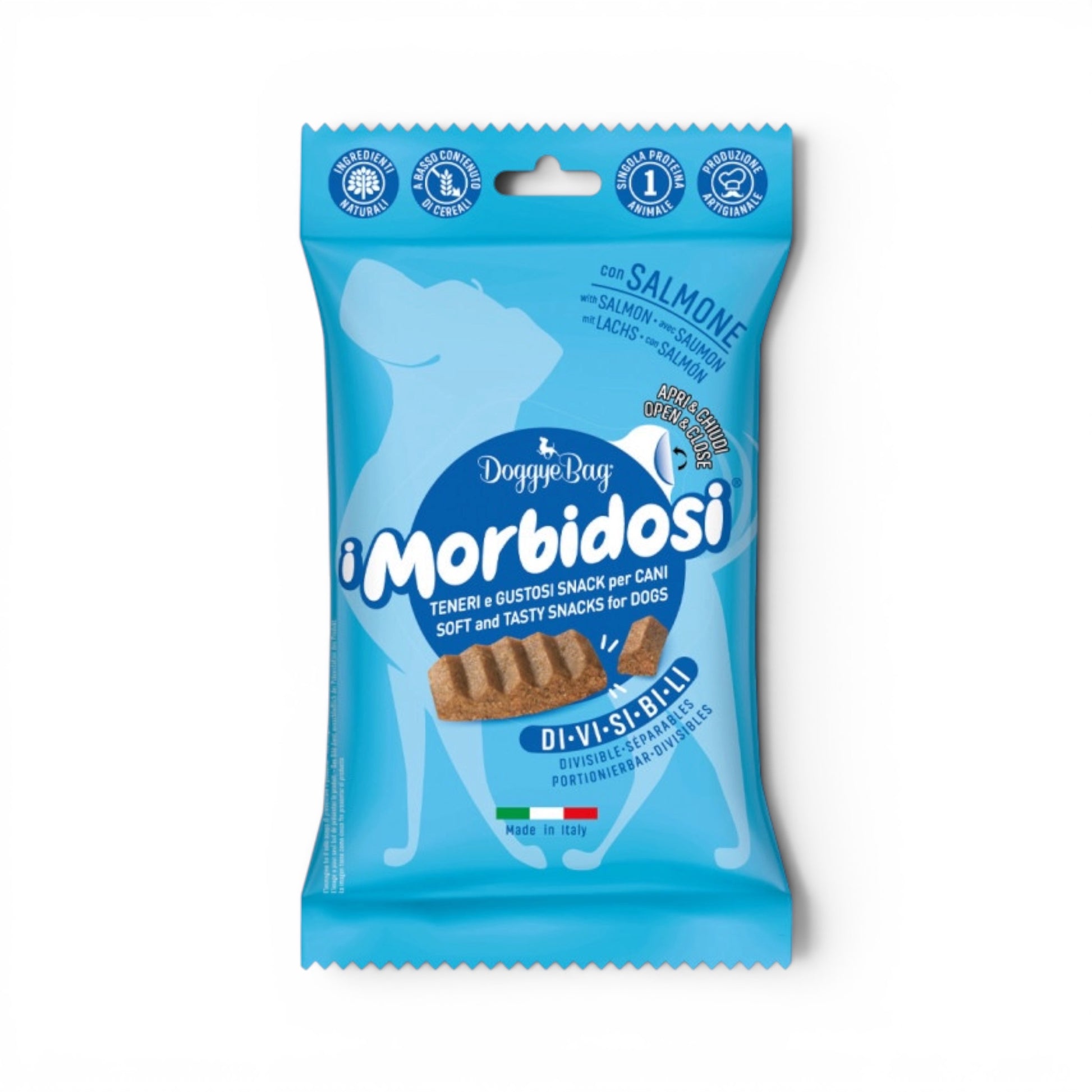 Snack morbido monoproteico al salmone per cani - I Morbidosi DoggyeBag