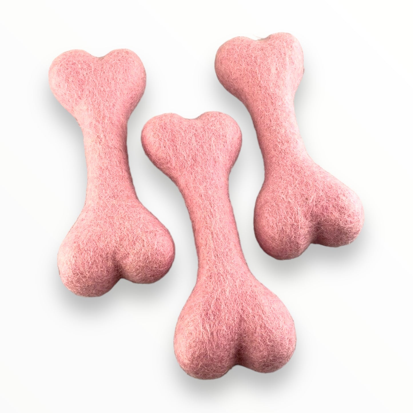 Osso in lana cotta naturale per cani rosa – gioco artigianale resistente e sostenibile | Pawsome Toy | DOG IS GOOD