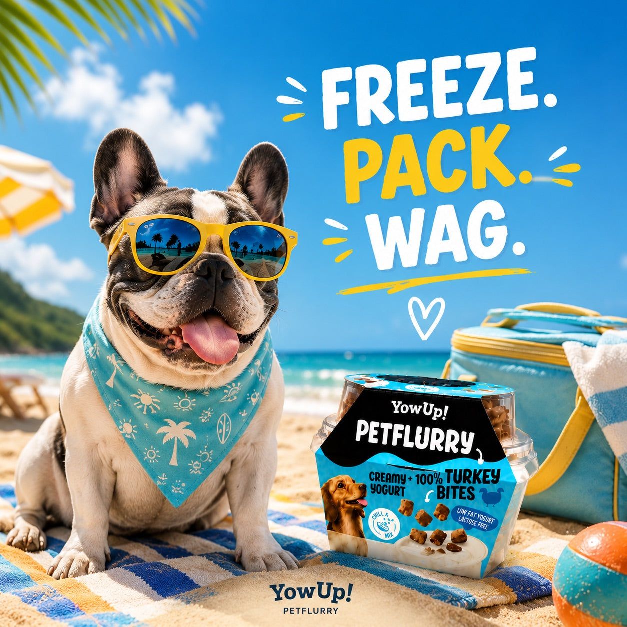 Snack frozen yogurt per cani con topping di anatra o tacchino 100% - PetFlurry YowUp!