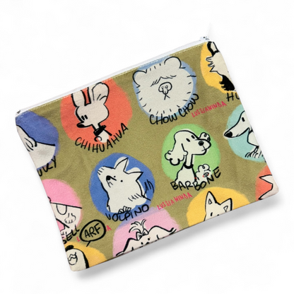 Pochette cinofila Lussianinda Stile H – fatta a mano a Milano, tema cane, pezzo unico.