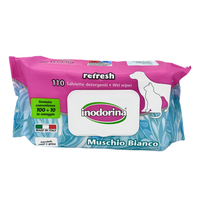 Salviette detergenti Inodorina formato risparmio 110 pezzi per cani e gatti