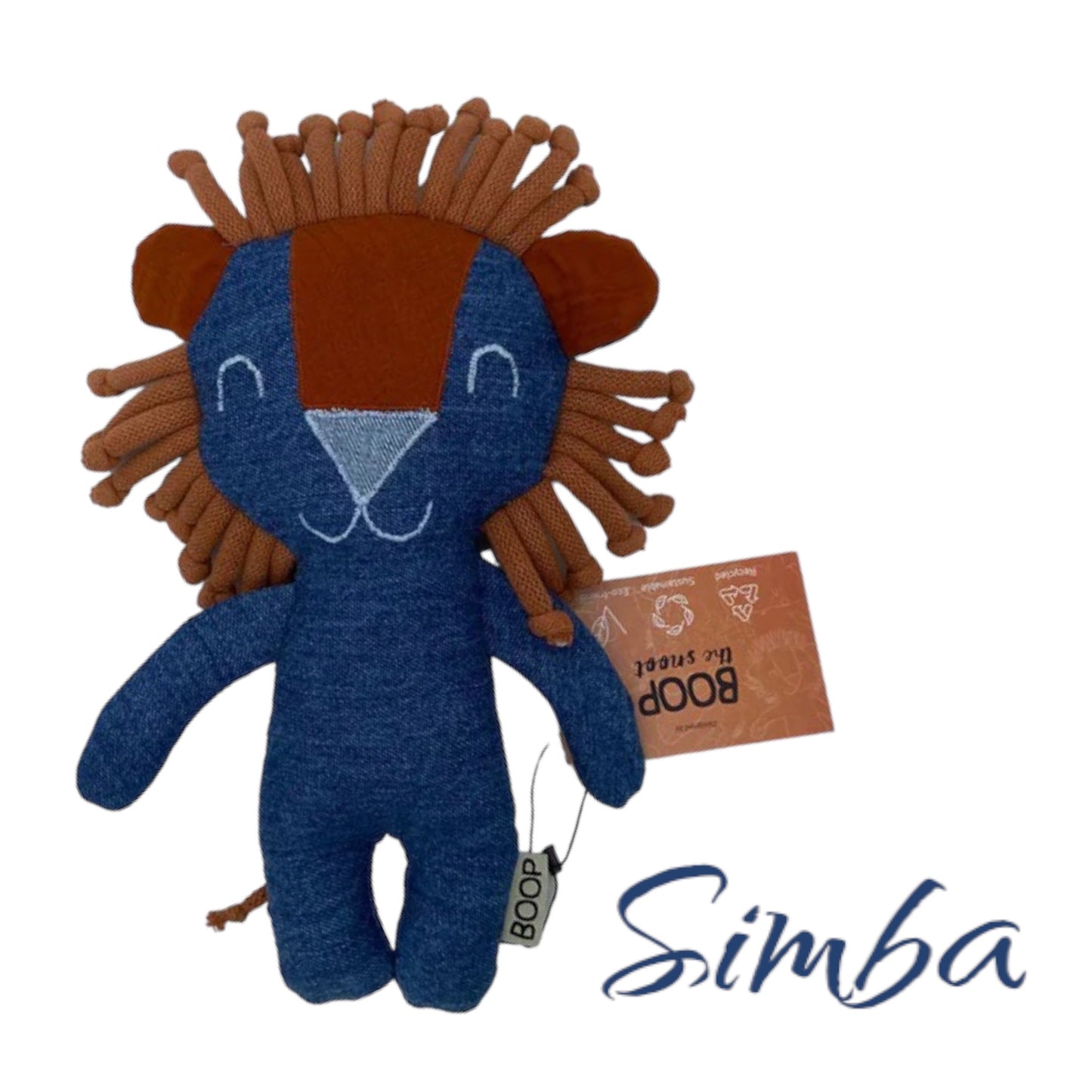 Simba pupazzo morbido per cani in tessuto riciclato, cucito a mano in Italia - Boop The Snoot