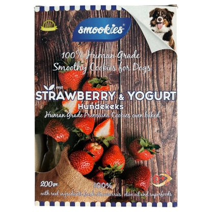 Smookies biscotti premium per cani gusto Fragola e Yogurt – snack con superfood, senza conservanti.