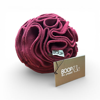 Palla olfattiva snuffle per cani colore merlot, artigianale made in Italy - Boop The Snoot