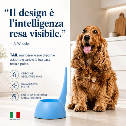 Ciotola salva-orecchie per Cocker Spaniel e Basset Hound Made in Italy - Tail United Pets