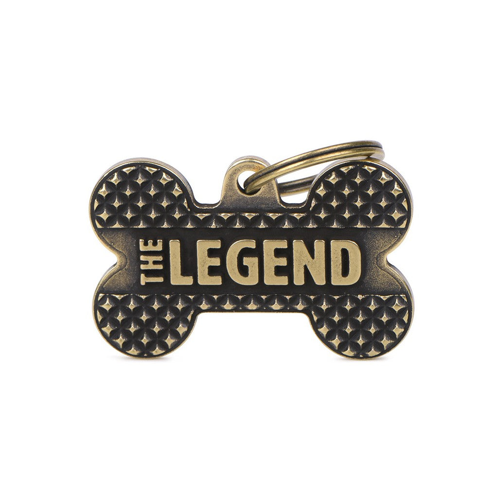 Medaglietta a osso in ottone inglese con scritta The Legend per cani - MyFamily