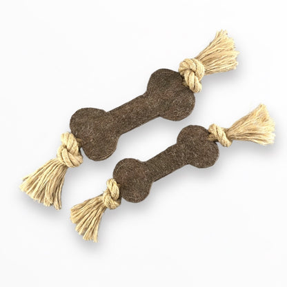 Tira e molla per cani in feltro di lana e canapa naturale – taglie Small e Medium a confronto | Pawsome Toy