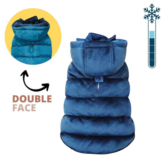 Giubbotto impermeabile double face in nylon e velluto - Velveteen Croci per cani