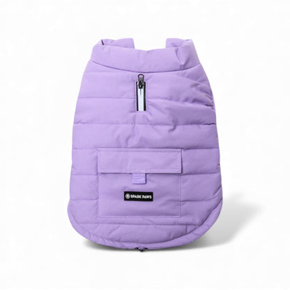 Giubbino impermeabile lilla con imbottitura isolante - WarmShield Spark Paws