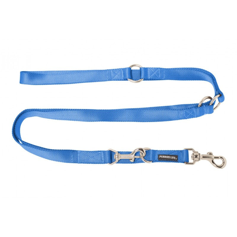 Guinzaglio da addestramento regolabile per cani azzurro - guinzaglio nylon PERROS LIFE
