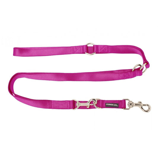 Guinzaglio da addestramento regolabile per cani fucsia - guinzaglio nylon PERROS LIFE
