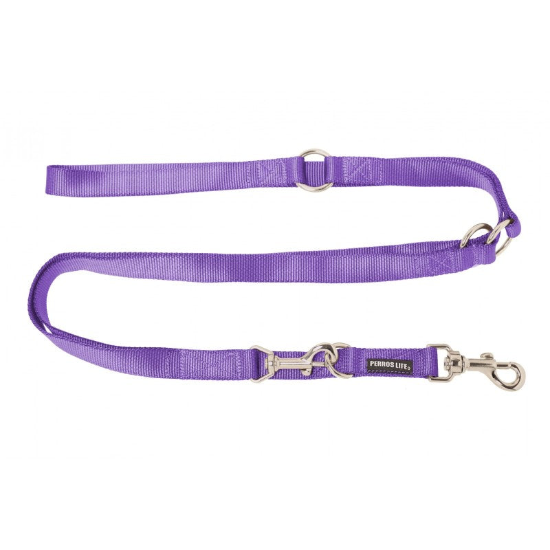 Guinzaglio da addestramento regolabile per cani viola - guinzaglio nylon PERROS LIFE