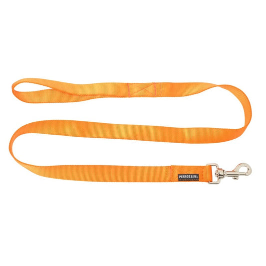 Guinzaglio fisso in nylon 120 cm per cani arancione - guinzaglio passeggiata PERROS LIFE