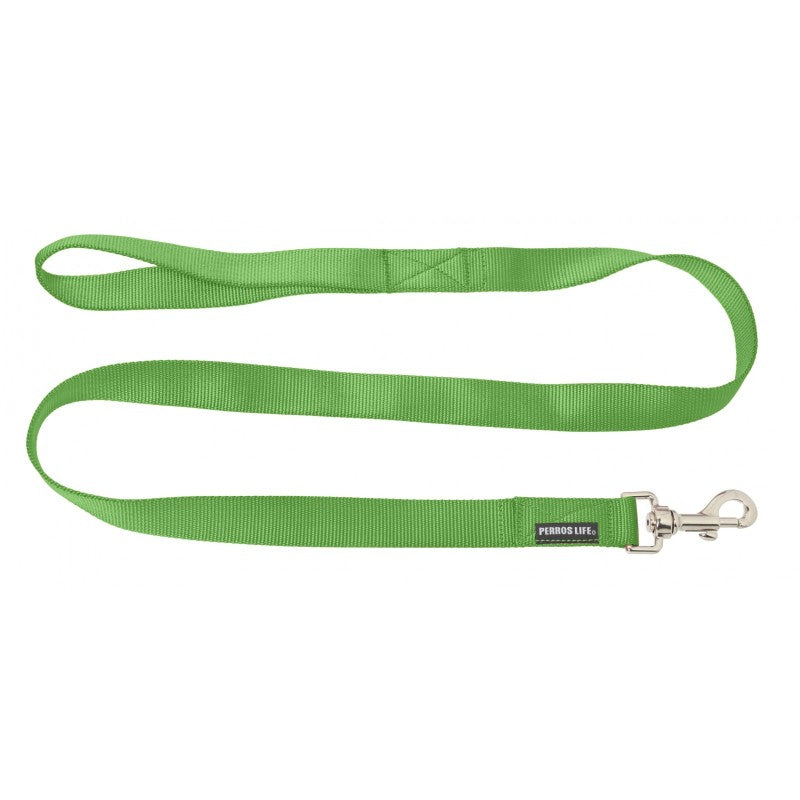 Guinzaglio fisso in nylon 120 cm per cani verde - guinzaglio passeggiata PERROS LIFE