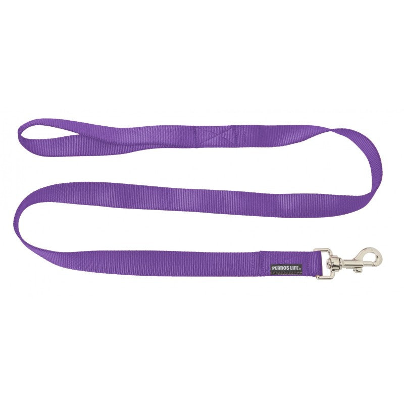 Guinzaglio fisso in nylon 120 cm per cani viola - guinzaglio passeggiata PERROS LIFE