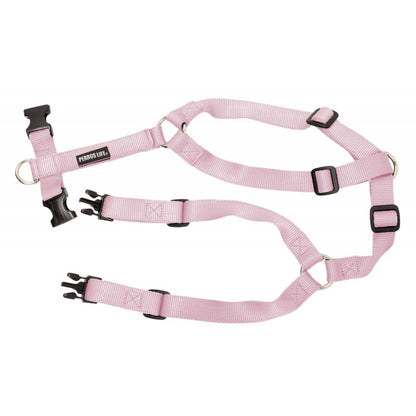 Pettorina regolabile ad H per cani rosa - modello alla romana PERROS LIFE